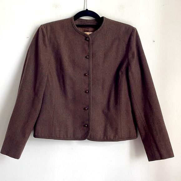 Vintage Pendleton 100% virgin wool crewneck bolero blazer - Picture 1 of 7